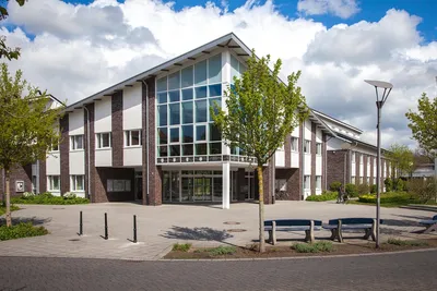 town hall, bedburg-hau, municipal administration, public, building, architecture, house, facade, modern